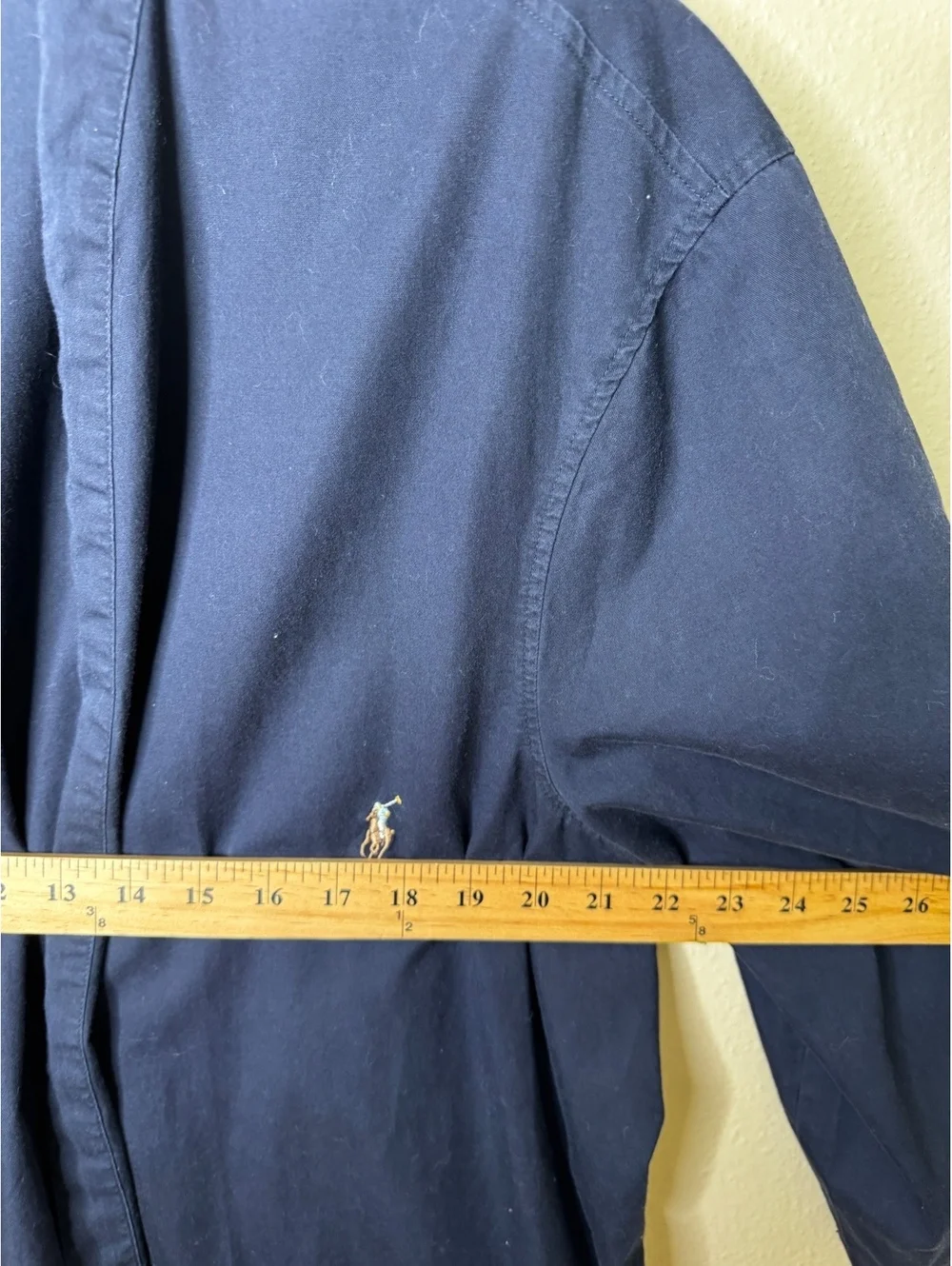 Polo Ralph Lauren Mens L/XL Navy Cotton Bathrobe Robe Pony Logo Pockets